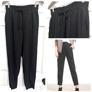 Aritzia Babaton Markus Pant Drawstring Dress Pants Black Joggers Size Small